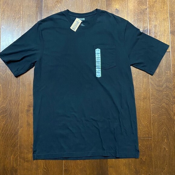 Duluth Trading Co Basic Relaxed Fit Longtail Black Pocket Tee Men's Size Large - Picture 2 of 6